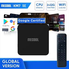 MECOOL KM7 SE 안드로이드 11 TV 박스 4K ATV 구글 인증 32GB BT5.1 Amlogic S905Y4 크롬캐스트 음성 원격 PK KICKPI KP1 km2 PL, 1) 미국 플러그, 1개