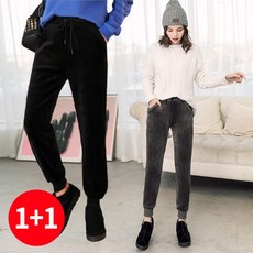 주디앤 여성 왕따숩 한겨울 벨벳 기모 밴딩 조거팬츠 1+1 리빙공감