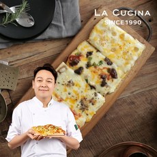 라쿠치나(LA CUCINA) 라쿠치나 이탈리아식 냉동사각피자 120g x 4팩(페퍼스테이크+디아볼라치킨+애플고르곤졸라+트러플피자), 4팩, 110g