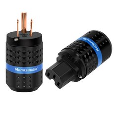  Monosaudio 순수 구리 미국 AC 전원 플러그 및 IEC320 C13 커넥터 오디오 DIY 메인 케이블 M102/F102 99.998%, [03] M1002 F102, 1개 