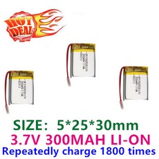 더 많은 것을 사십시오 저렴한 502530 3.7V 300mAh 아름다움 계기 GPS 로케이터 청정기 주문 장치 충전식 리튬 배터리 led, 3PCS Good quality