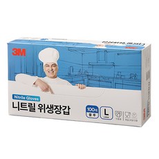 3M 니트릴위생장갑 블루 요리용 100매 1개, 블루 중(M) 100매 1개