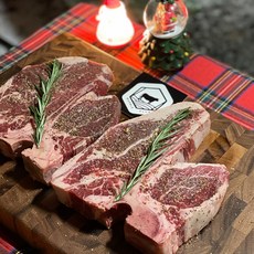 [마블플러스] 티본 5센티 스테이크 미국산 블랙앵거스 초이스 등심 안심 소고기 T본, 850g, 1개
