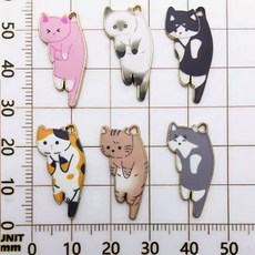 [1+1] 부자재 키링 고양이 공예 열쇠고리 diy, 2개, 누렁이