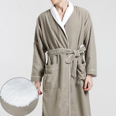 고급 순면 샤워가운 홈웨어 수면잠옷 홈스파 일본식 호텔 모텔 목욕까운 이케아 미국으로, 한 사이즈 남성 150-200kg에 적합, 미국 5 성급 호텔 남성 터프 카키 그린