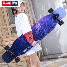 어린이 초보용 슈프림 스케이트보드 댄싱 입문용 롱보드 42인치 초등학생, 네이비 110 밤하늘