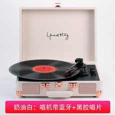 미니 LP 레코드 플레이어 빈티지 전축 엘피 턴테이블 크림화이트 생일선물 Shopp!ngWell, 단품