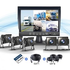 WINANON 트럭 화물차 블랙박스 5채널 풀세트 10.1인치 HD 디스플레이+200만화소 카메라 5개+64G+15M 배선