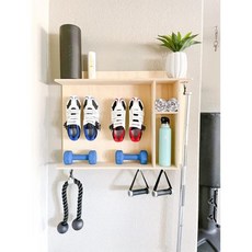 보내요 Bush Acres Justin32 미니멀리스트 스마트 체육관 정리함 토널 액세서리와 호환 6개의 플러시 T락 클립 4개의 델타 사이클링 신발 마운트 포함