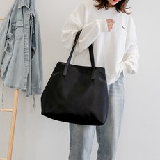 유니크픽 국내당일출고 초경량 대용량 무지 쇼퍼백 지퍼 에코백+예쁜 머리끈증정
