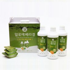 거제 알로에팜 유기농 먹는 마시는 알로에 베라 겔 유자맛 1050ml x 3병, 1.05L, 1개