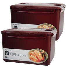 락앤락 플라스틱 직사각 원핸들 김치통 HPL890WN, 16L, 2개