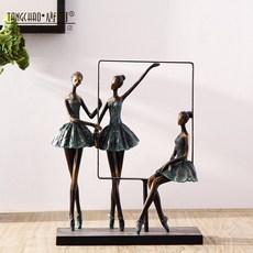 유럽풍 레트로 감성 발레하는 여인 모형 피규어, A