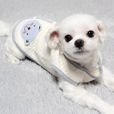 도기코디 누빔베어 조끼 강아지겨울옷, 하늘