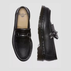 Dr.Martens ADRIAN SNAFFLE PEBBLE GRAIN LEATHER KILTIE LOAFERS 30962001 BLACK