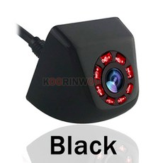 Koorinwoo 범용 주차 CCD HD 차량 후방 카메라 백업 야간 투시경 8 조명 전방 리버스 캠 아우디 포드 도요타용, Black Camera, Front Camera, 1개