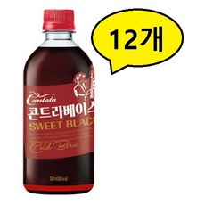 롯데칠성음료 칸타타 콘트라베이스 콜드브루 스위트블랙, 500ml, 12개