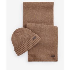 BARBOUR Men's Barbour Carlton Fleck Beanie & Scarf Gift Set MGS0047BE31 Sandstone