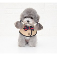 강아지 고양이 보타이 케이프 클래식 넥카라 리본 멋쟁이, M, 베이지
