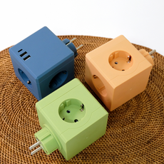 MPG Art01 큐브 고용량멀티탭 6구 (콘센트3구+usb A C타입3구)무선형, 1개, 피치 퍼즈, 7.58cm