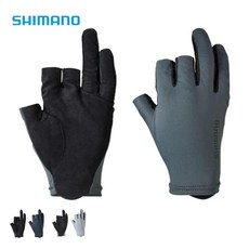 Shimano 일본직구 시마노 센시티브 글로브 3컷 낚시 장갑 ‎GL 006V, 블랙, 1개