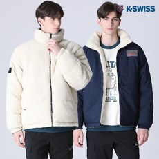 [케이스위스K-SWISS] 리버시블 덕다운 양털 후리스 패딩점퍼