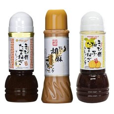 奄美自然食本舗 일본직구 아마미 네츄럴식품 혼포 드레싱 3종세트 참깨/양파/유자양파 화학조미료 미첨가 390ml/300ml/300ml, 사이즈, 1세트, 0.3L