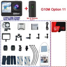 액션 캠 스포츠 방수 카메라 와이파이 듀얼 IMX576 렌즈 사전 레코드 30M 4K60FPS 48MP 8X 줌, 19) G10M Option 11 - As Option