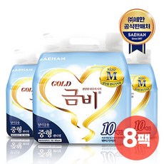 금비 팬티기저귀 중형 80매 (10매 x 8팩) 성인환자노인어른 기저귀, 8개, 10매