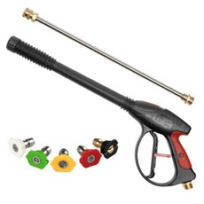 8부분으로 구성된 프리미엄 압력 세척기 키트. 2600 PSI 스프레이 건 25' 2600 PSI 호스 16" 막대 총 호스 막대 노즐 교체!, 갈색, 갈색, 1개
