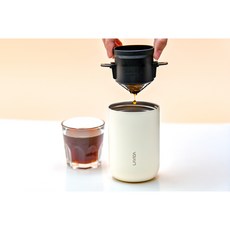 라비다 아톤스 캠핑 휴대용 올인원 커피메이커 (그라인더+주전자+드리퍼+컵), 아이보리 (Ivory)