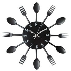 창조적 인 부엌 벽시계 3D 현대 칼 붙이 부엌 숟가락 포크 벽시계 벽 데칼 벽 룸 홈 인테리어, NO2, 중국