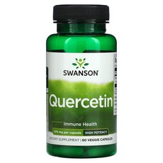 스완슨 케르세틴 Swanson Quercetin 475mg 퀘세틴 플라보노이드 60 베지캡슐, 60정, 1개