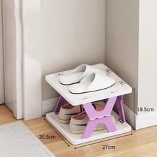 신발거치대 하이 퀄리티 플라스틱 접이식 설치 선반 신발 보관 정리함 캐비닛 2 층 3 4, purple-2 layers, 1개
