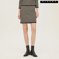 시슬리 체크 자카드 스커트 SAKS03211 BK