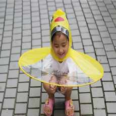 귀여운 오리 우비모자 모자우산 유아 어린이비옷 우비