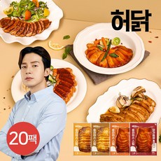 허닭 슬라이스 스팀 소스 닭가슴살 100g 4종 혼합, 20개