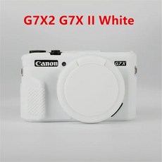 호환용 캐논 G7X 마크 II III G7XII G7X2 G7XIII G7X3 용 소프트 실리콘 고무 아머 카메라 바디 케이스 렌즈 캡 포함 충격 커버, 8) G7XII G7X2 White, 1개