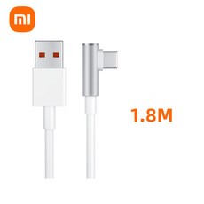 호환 샤오미 USB C 타입 게임 고속 충전 케이블 미 12 11 10 9 포코 X5 레드미 노트 프로 티포용 90 도 엘보 120W 6A, [02] White 1.8M