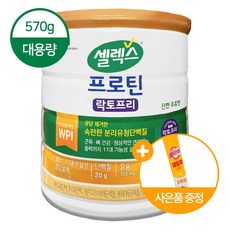 셀렉스 코어프로틴 락토프리 570g 대용량 분리유청단백질 락토프리단백질+설빈 비타민 스틱 증정, 1개