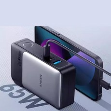 [chengyi] ANKER 앤커 733 GaNPrime 65W 전질화갈륨 슈퍼 충전기+10000mAh 대용량 보조배터리 2in1/다종 안전보호 다종설비 충전지원OK, 733버전-블랙