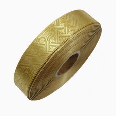 나모몰 전통문양격자리본(실리콘골드) 약2.5cm(폭)x45m(길이) 1롤, 금색