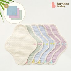  [밤부베베] 밤부베일리 부드러운 논슬립 팬티라이너 6장 + 파우치, 라벤더 퍼플 6장 세트, 마린 블루, 일반 