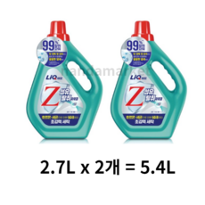 리큐 제트 섬유 탈취파워 액체세제 본품, 2.7L, 2개