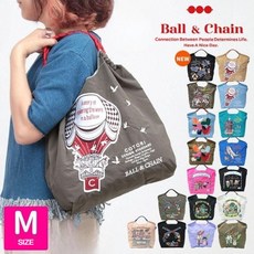 일본정품 Ball&Chain 쇼핑백 M사이즈 2WAY 토트 숄더 볼앤체인 에코백 콜라보