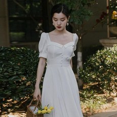 스퀘어넥 빈티지 셀프웨딩드레스 JK0867