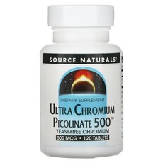 소스네츄럴스 울트라 크롬 피콜리네이트 500 mcg 120정, 4개