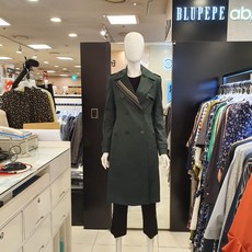 블루페페 카라배색 면 트렌치코트