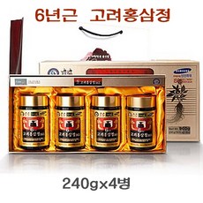 6년근 고려홍삼정 365 떠먹는 홍삼 진액 경옥고 영지버섯 복령 당귀 농축액 사포닌 진세노사이드 엑기스 rg1 rg3 효능 면역력증진 피로개선 선물세트 추천 식약처인정, 240gx4병, 1세트