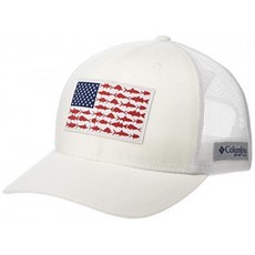 Columbia Men 's PFG Fish Flag Snapback Ball Cap White Collegiate Navy One Siz